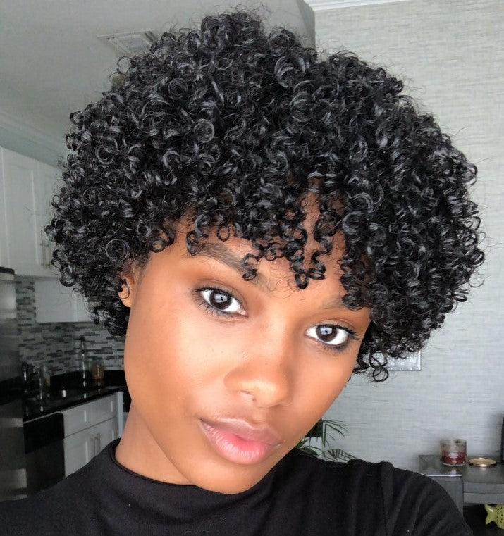 Short Hair Transformation----Liquid Cap Quick weave with a fro